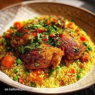 Cusc&uacute;s con Pollo Listo en 35 Minutos: Grano Esponjoso y Sabroso