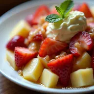 Ensalada de Frutas con Cheesecake Postre Fresco y Cremoso