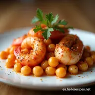 Receta F&aacute;cil de Garbanzos con Langostinos El Guiso Marino Perfecto