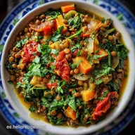 Receta con Lentejas y Verduras F&aacute;cil: Guisadas con Arroz