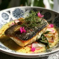 Lubina a la espalda con Verduras en 25 Minutos