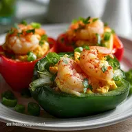 Pimientos Rellenos de Bacalao, Gambas y Huevo: Sabor &Uacute;nico