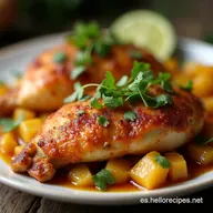 Pollo Salteado con Espinacas Cremosas Tocino y Champi&ntilde;ones