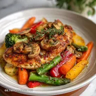 Receta de Comida Saludable con Pollo y Verduras Pan-Seared