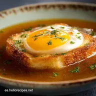 Sopa castellana con huevo poch&eacute;: Receta Reconfortante y F&aacute;cil