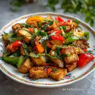 Receta de Tofu Salteado con Verduras Asi&aacute;tico