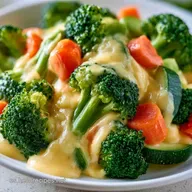 Verduras Salsa Queso: Receta Ligera