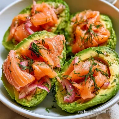 Aguacates Rellenos Salmón en 15 Minutos Tarjeta de receta