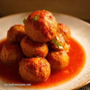 Jugosas Alb&oacute;ndigas de Berenjena Veganas Estilo Italiano Tarjeta de receta