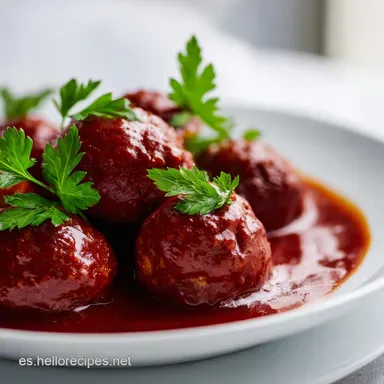 Alb&oacute;ndigas en Salsa Espa&ntilde;ola Jugosas Tarjeta de receta