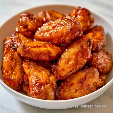 Alitas de Pollo Miel Crujientes Tarjeta de receta