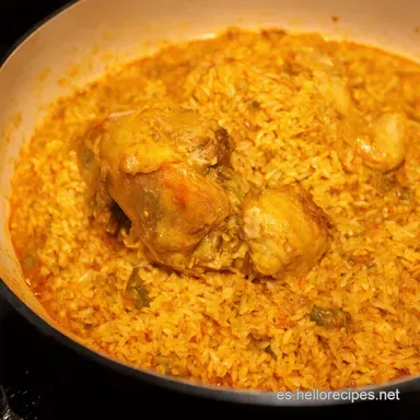 Arroz con Pollo Como en Casa Aut&eacute;ntico y Delicioso Tarjeta de receta