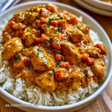 Arroz con Pollo Curry Cremoso para 4 Tarjeta de receta