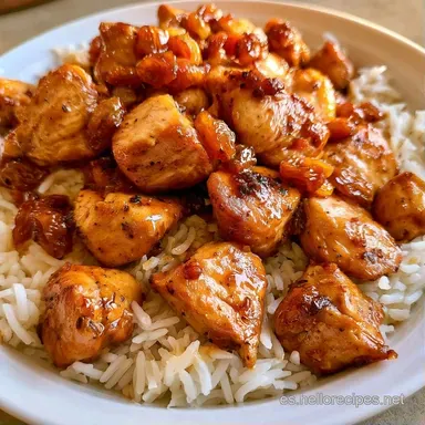 Arroz Con Pollo Curry Y Pasas Para 4 Tarjeta de receta