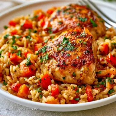 Arroz Con Pollo En Cazuela Tarjeta de receta