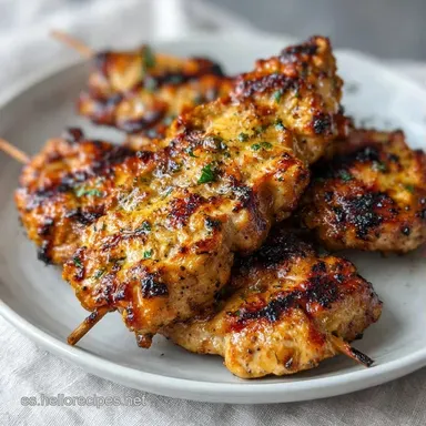 Brochetas De Pollo para 4 Personas Tarjeta de receta