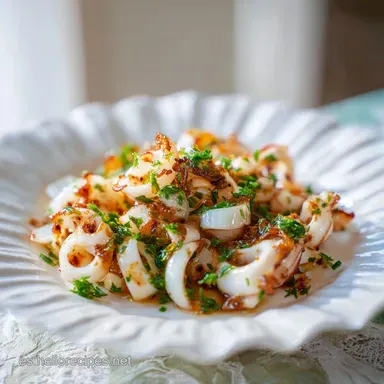 Calamares Encebollados: Receta Tradicional para 4 Tarjeta de receta