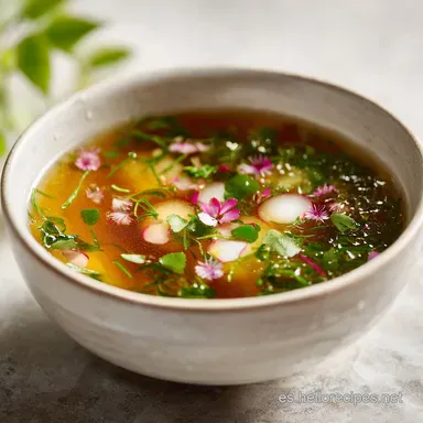 Caldo de Miso para 4 Porciones en 20 Minutos Tarjeta de receta