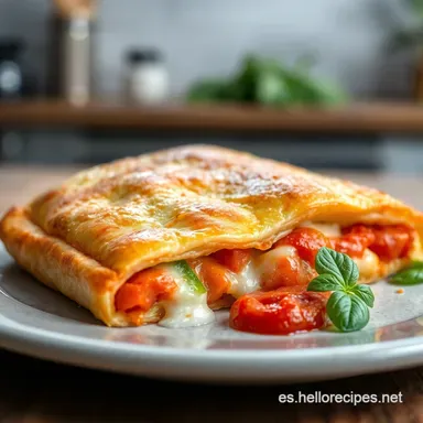 Calzone Casero Paso a Paso Receta Italiana F&aacute;cil Tarjeta de receta