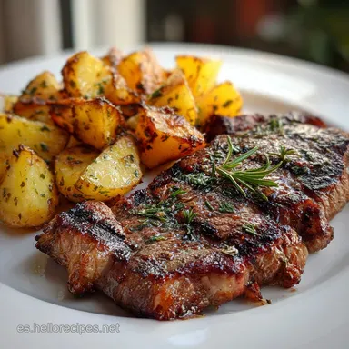 Receta de Carne Asada con Patatas al Horno Jugosa Tarjeta de receta