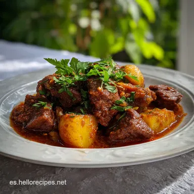 Carne Guisada con Patatas F&aacute;cil y Casero Tarjeta de receta
