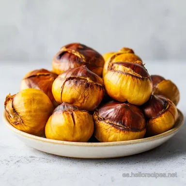 Casta&ntilde;as al Horno para 4 Personas Tarjeta de receta