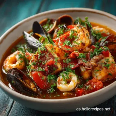 Cazuela de Mariscos y Pescado: Receta Cl&aacute;sica al Azafr&aacute;n Tarjeta de receta