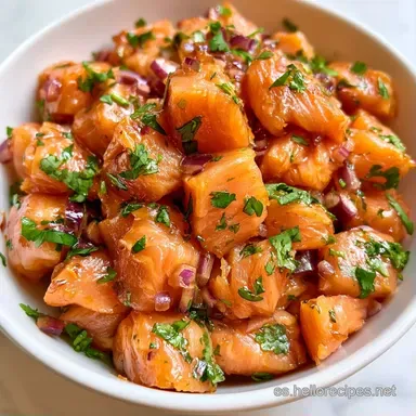 Ceviche de Salmón Ahumado en 15 Minutos Tarjeta de receta