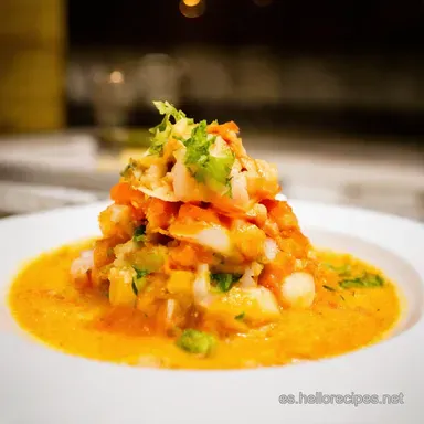 Ceviche Peruano con Leche de Tigre El Rey del Mar Tarjeta de receta