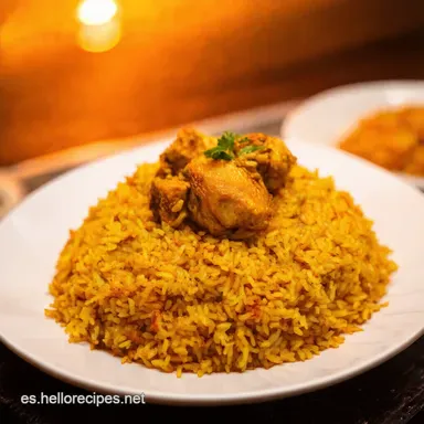Biryani de Pollo Aroma y Sabor Aut&eacute;ntico de Hyderabad Tarjeta de receta