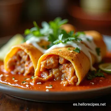 Receta de Chimichangas de Pollo Crujientes y Jugosas Estilo Casero Tarjeta de receta