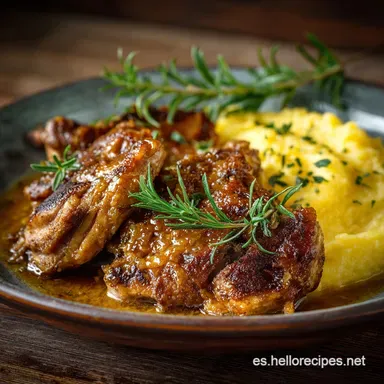 Chuletas de Cerdo con Ajo y Mantequilla y Puré Sua: La receta más jugosa. Tarjeta de receta