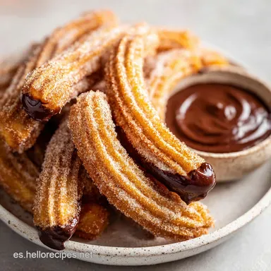 Churros Con Chocolate: Exterior Crujiente y Centro Tierno Tarjeta de receta