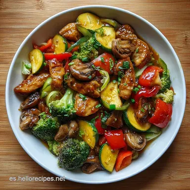 Comida F&aacute;cil y Sana con Pollo y Verduras en 20 Minutos Tarjeta de receta