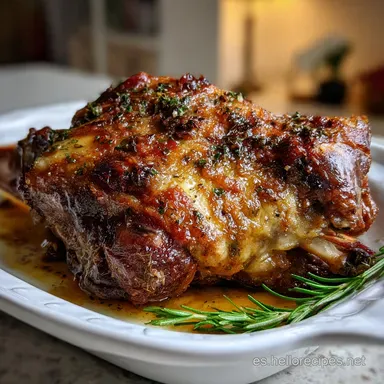 Cordero Asado al Horno: Piel Crujiente y Jugosa Tarjeta de receta