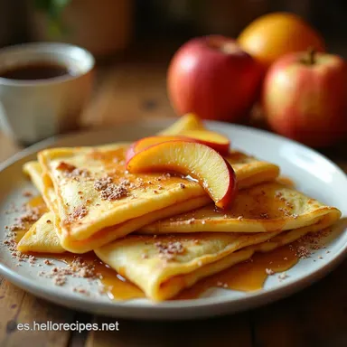 Crêpes con Manzanas Caramelizadas Un Desayuno de Película Tarjeta de receta