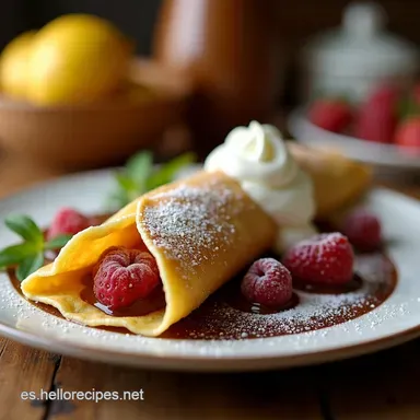 Cr&ecirc;pes de Chocolate con Crema El Postre M&aacute;s Rico Tarjeta de receta