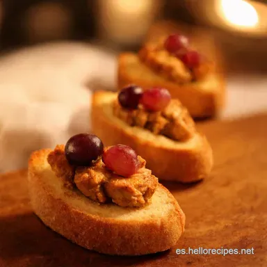 Crostini de Pollo con Uvas Un Aperitivo Ibérico Delicioso Tarjeta de receta