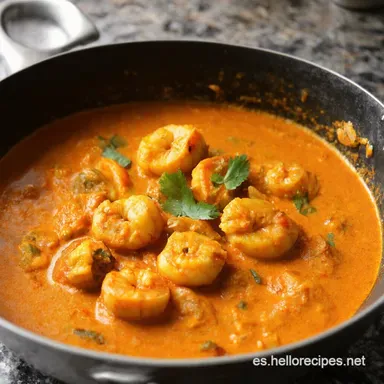 Curry de camarones f&aacute;cil y r&aacute;pido Listo en 25 minutos Tarjeta de receta