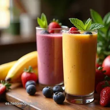 Smoothies Saludables Energ&iacute;a al M&aacute;ximo Recetas F&aacute;ciles Tarjeta de receta