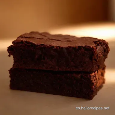 Postre de Chocolate Casero Brownies Fudgy de Doble Chocolate Tarjeta de receta