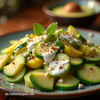 Ensalada de Aguacate con Aderezo de Yogur y Apio Receta F&aacute;cil Tarjeta de receta