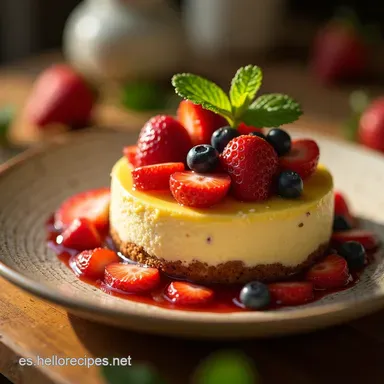 Ensalada de Frutas con Cheesecake Postre Fresco y Cremoso Tarjeta de receta