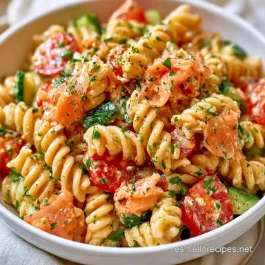 Pasta Con Salmón Ahumado en 20 Minutos Tarjeta de receta