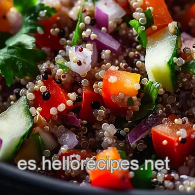 Ensalada de Quinoa Andaluza: &iexcl;Un Sol de Sabor en tu Mesa! Tarjeta de receta