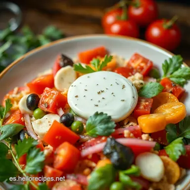 Emagrecimento con Sabor Ensalada Mediterr&aacute;nea Deliciosa Tarjeta de receta
