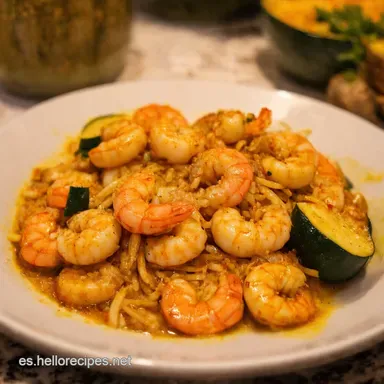 Espaguetis Calabac&iacute;n Gambas al Ajillo Receta F&aacute;cil y Saludable Tarjeta de receta