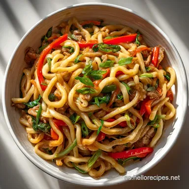 Fideos Udon: Textura El&aacute;stica en 20 Minutos Tarjeta de receta