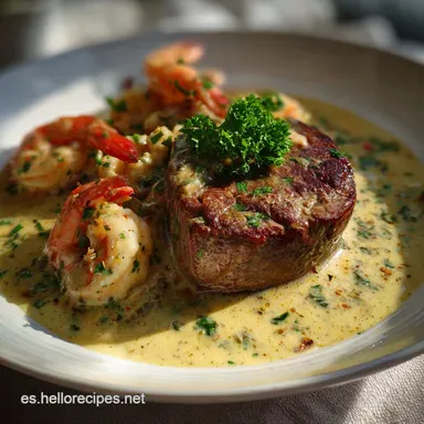 Filete con Camarones en Salsa Cremosa: &iexcl;R&aacute;pido! Tarjeta de receta