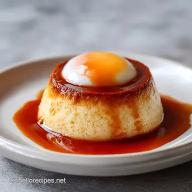 Receta de Flan de Huevo Casero de la Abuela con Caramelo Tarjeta de receta